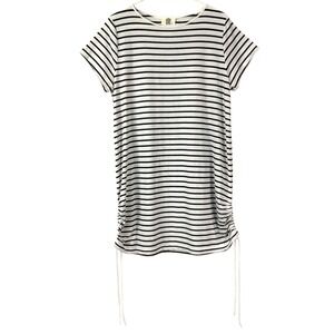 Lilis Closet Womens Striped T Shirt Dress Side Ruched Drawstring XL